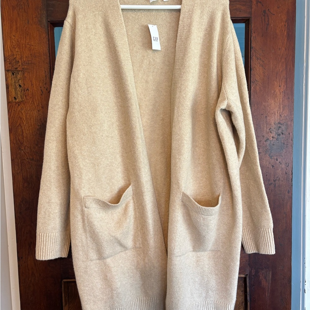 GAP Beige Open-Front Cardigan